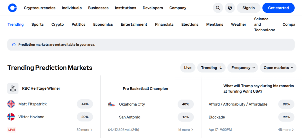 Coinbase Prediction Markets