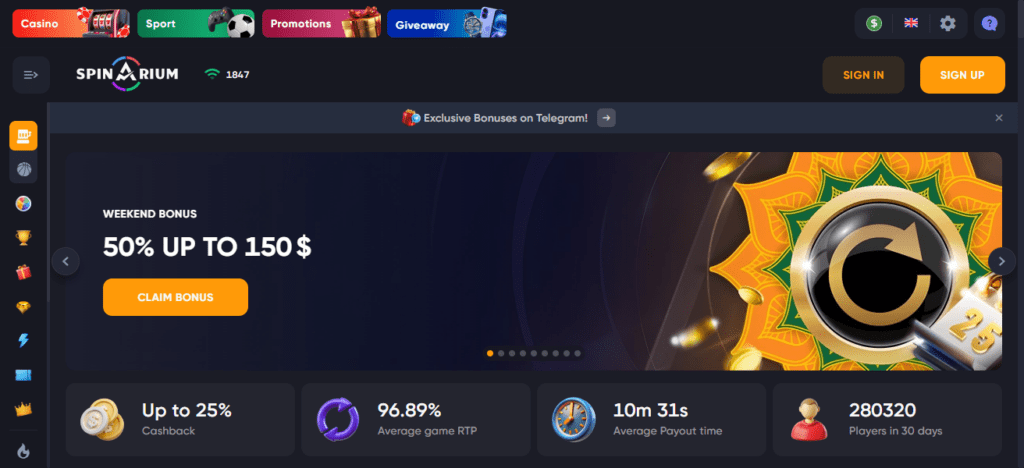 Spinarium Telegram Casino