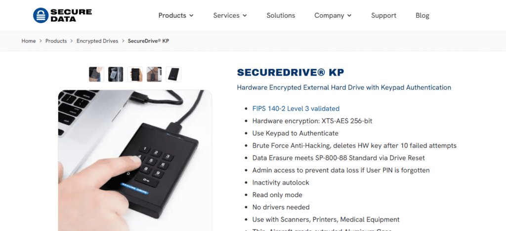 . SecureData SecureDrive KP