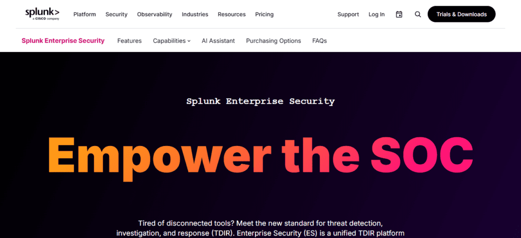 Splunk Enterprise Security