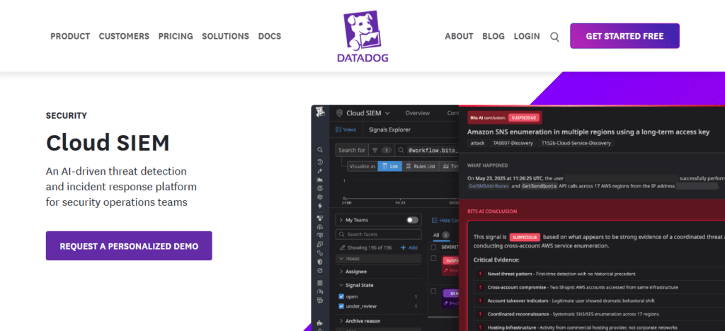Datadog Cloud SIEM