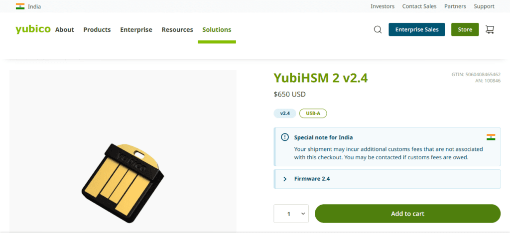 YubiHSM 2 (Yubico)