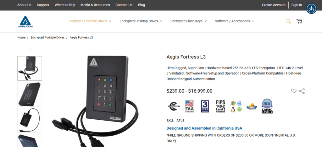 Apricorn Aegis Fortress L3