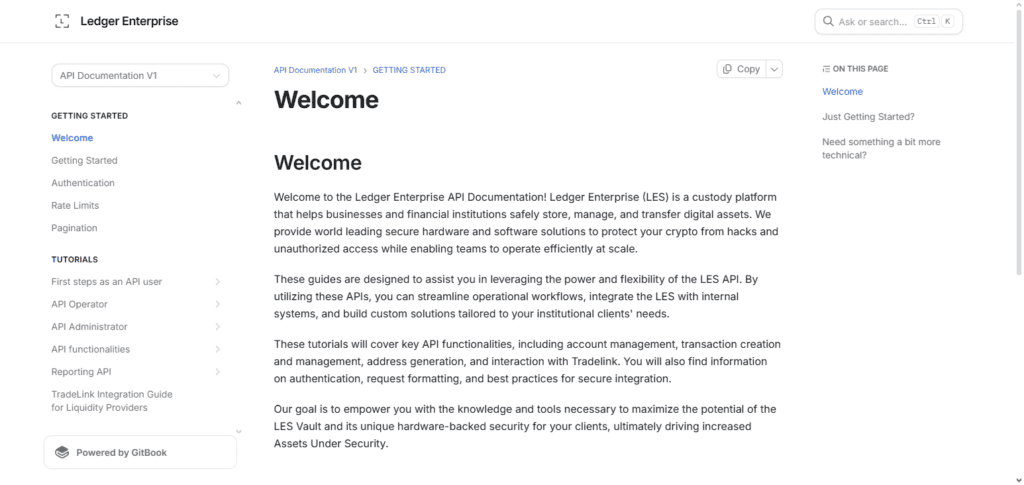Ledger Enterprise API