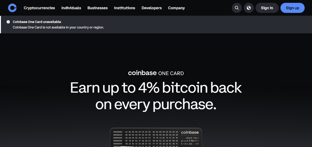 oinbase One Card / Coinbase Card